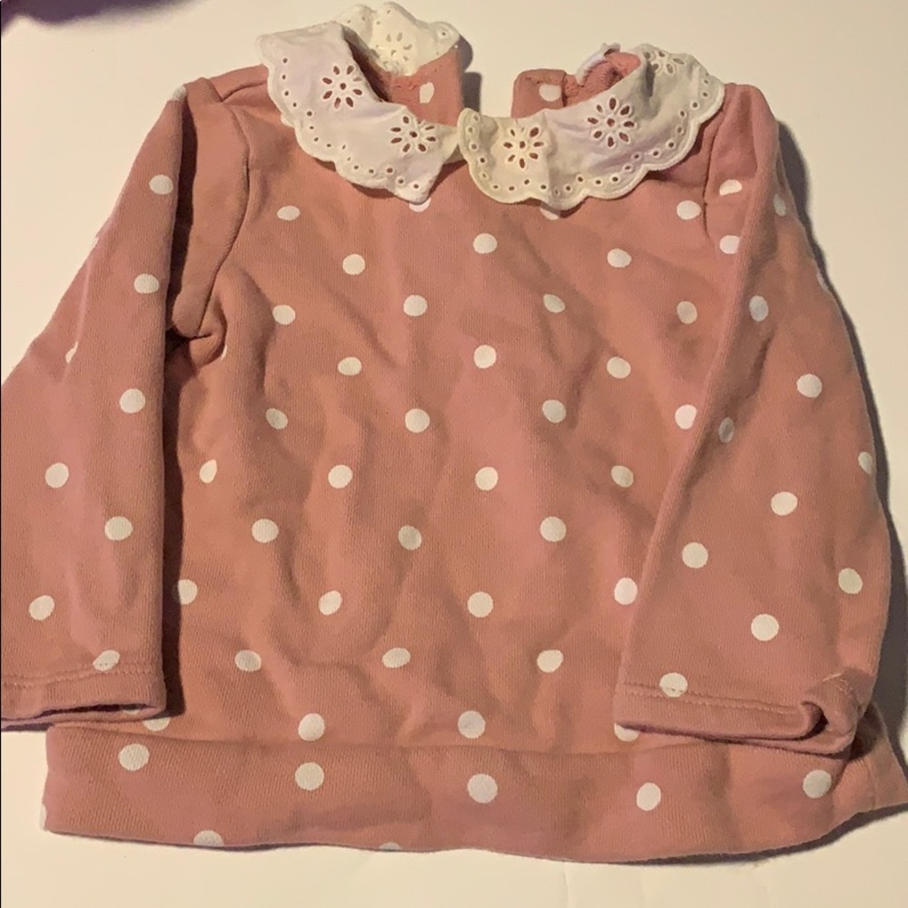 Baby Gap sweater 18-24m pink polka dot
